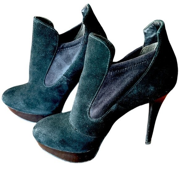 Joan & David Suede Platform Stiletto Heels Booties, Size 5M - Picture 2 of 7